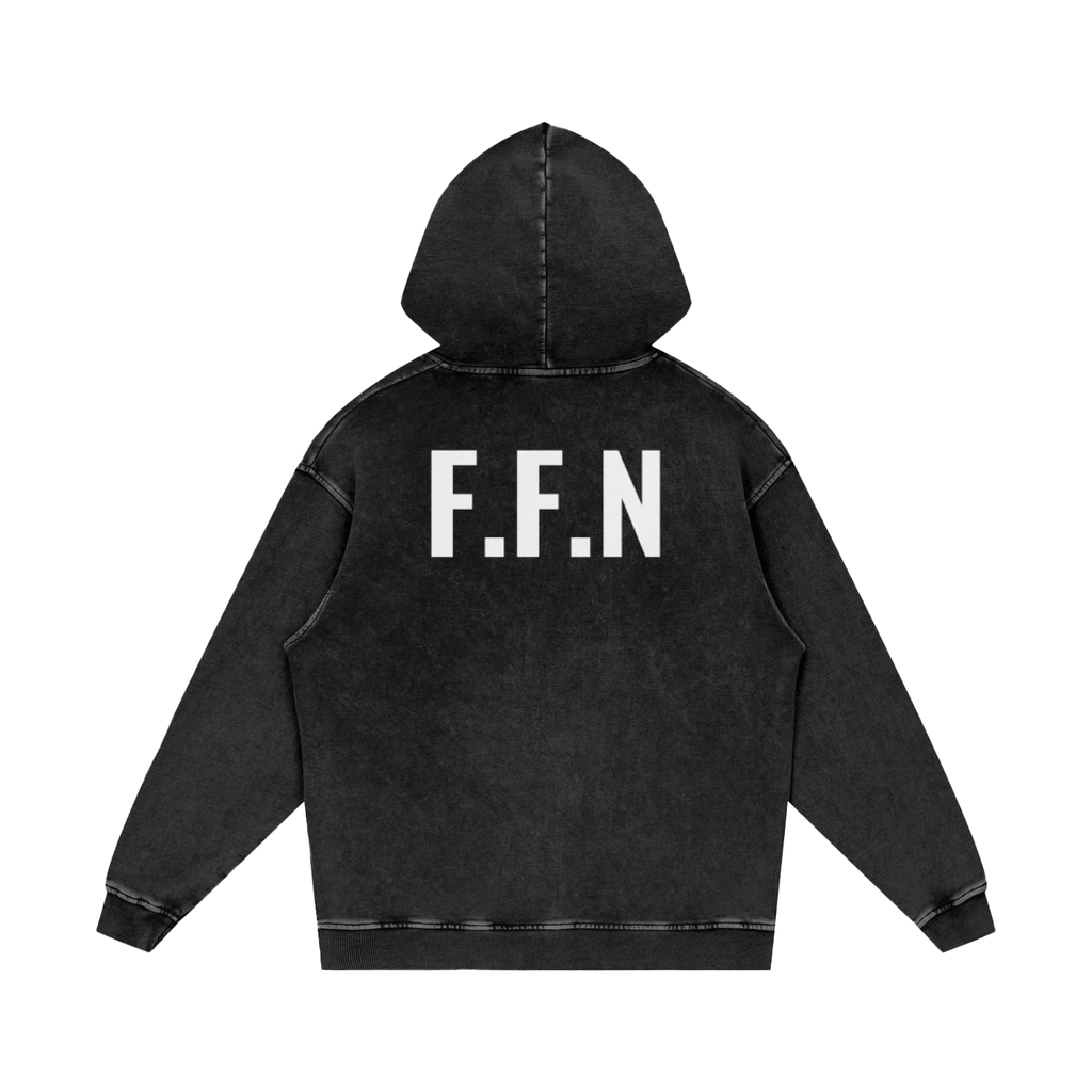 Snow Washed Loose Cotton Hoodie