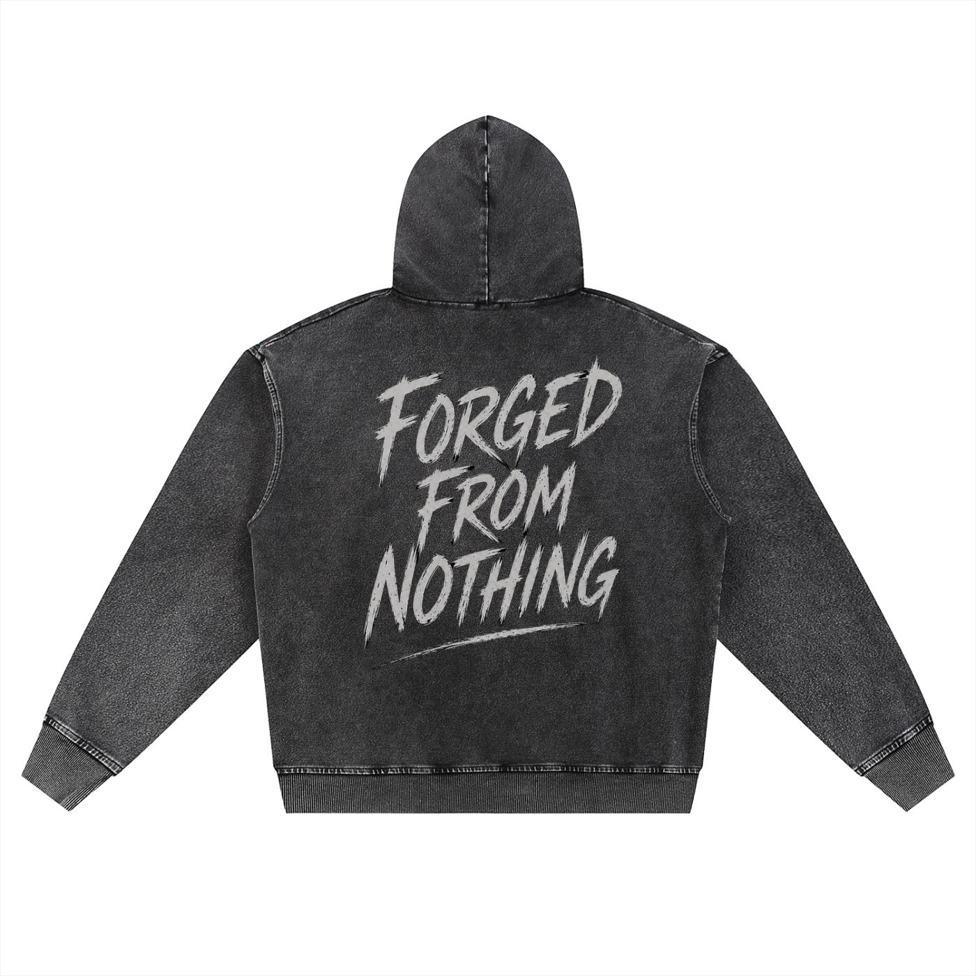 Snow Wash Oversized Zip-Up Hoodie