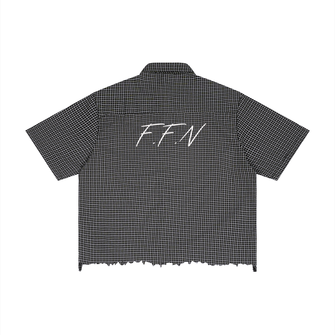 Unisex Distressed Plaid Boxy Shirt