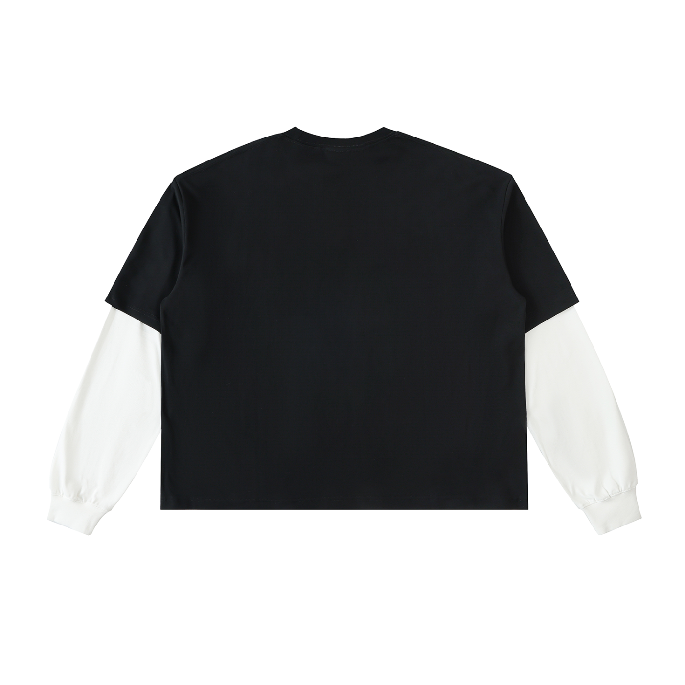Men’s Layered Contrast Sleeve Cotton T-Shirt