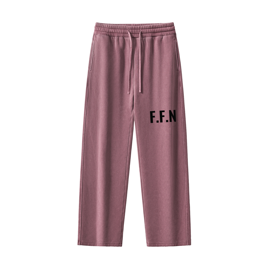 Frayed Enzyme Washed Fleece Sweatpants