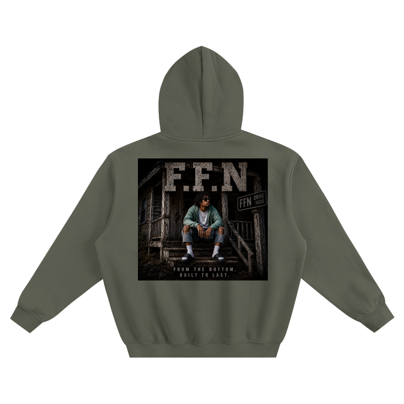 Graphic Fleeced Boxy Hoodie