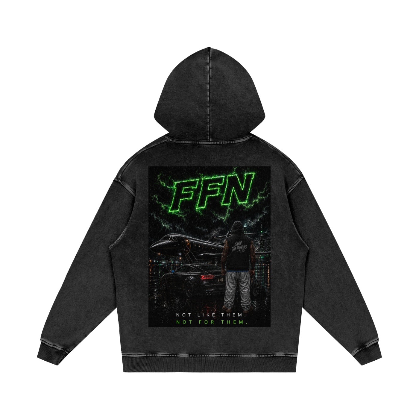 Snow Washed Loose Cotton Hoodie