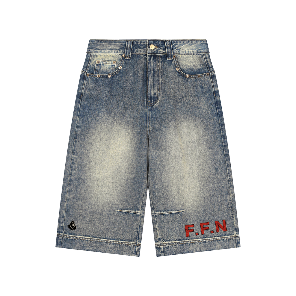 Men’s Vintage Wash Baggy Denim Shorts