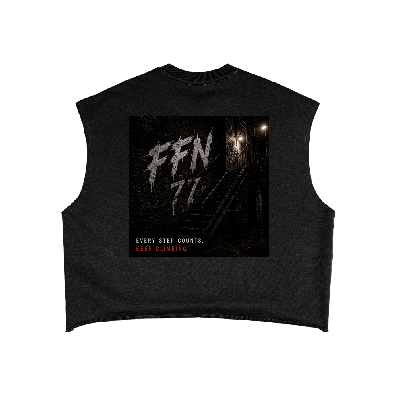 Graphic French Terry Boxy Tank Top