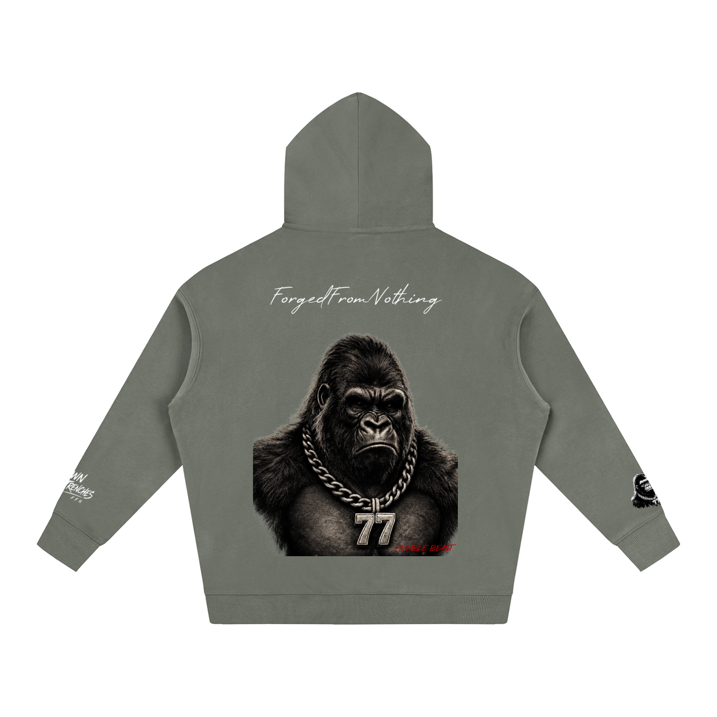 Graphic Oversize Fleeced Hoodie
