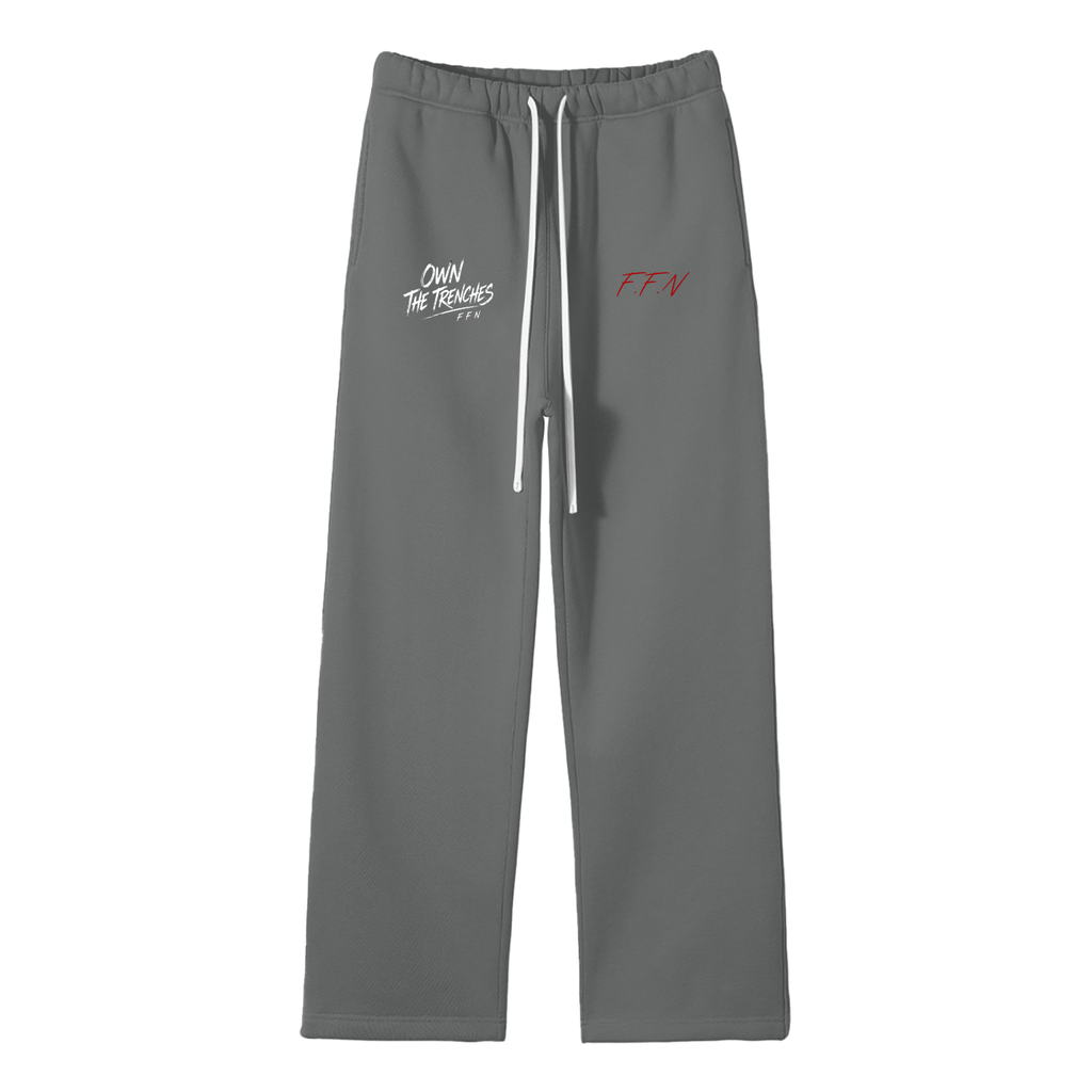 Unisex Solid Color Fleece Straight Leg Pants