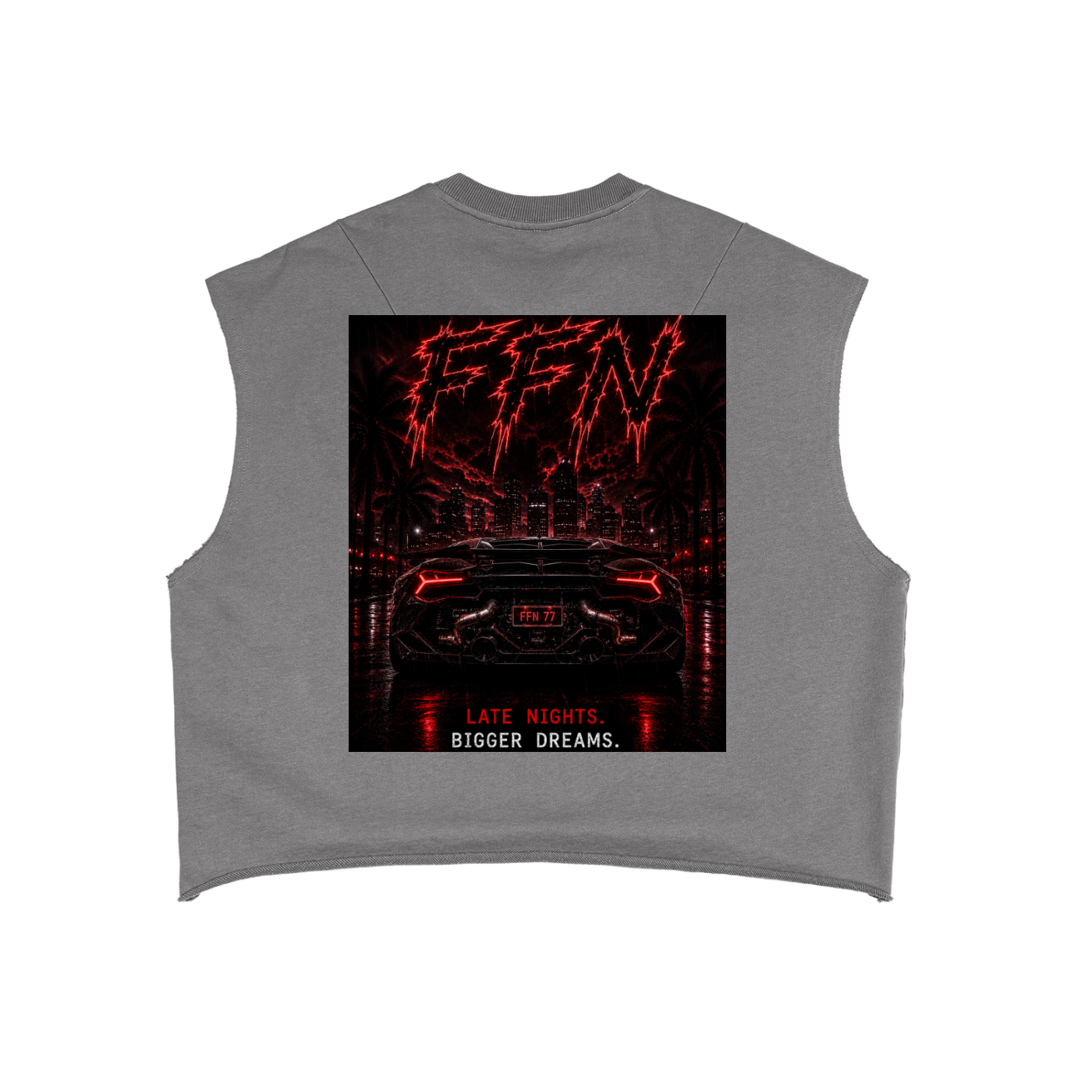 Graphic French Terry Boxy Tank Top