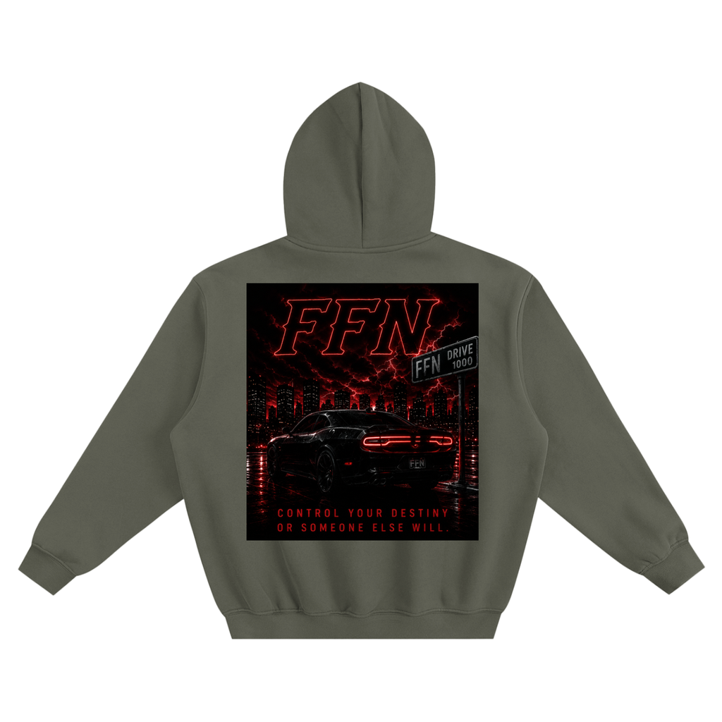 Graphic Fleeced Boxy Hoodie
