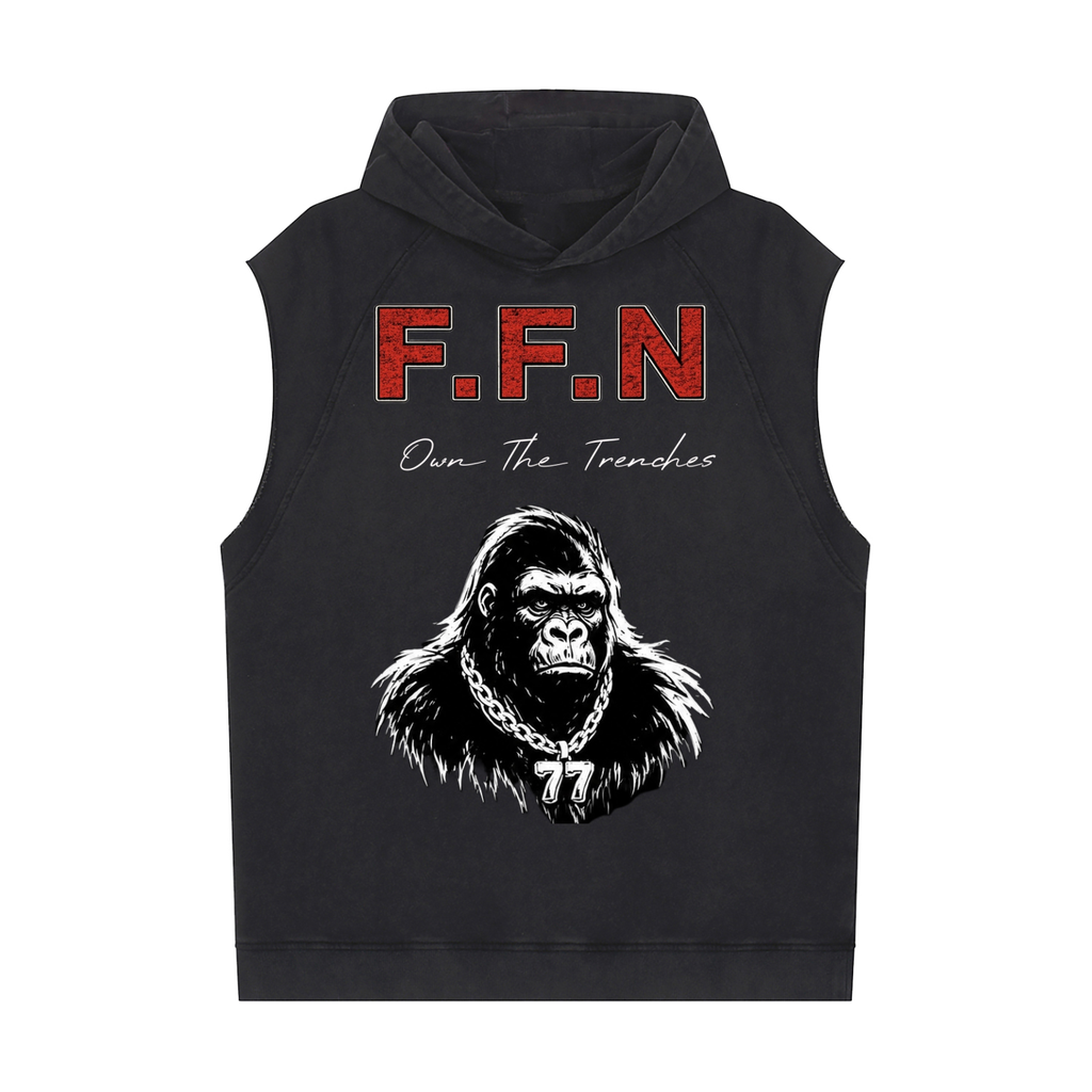 Washed Sleeveless Hoodie