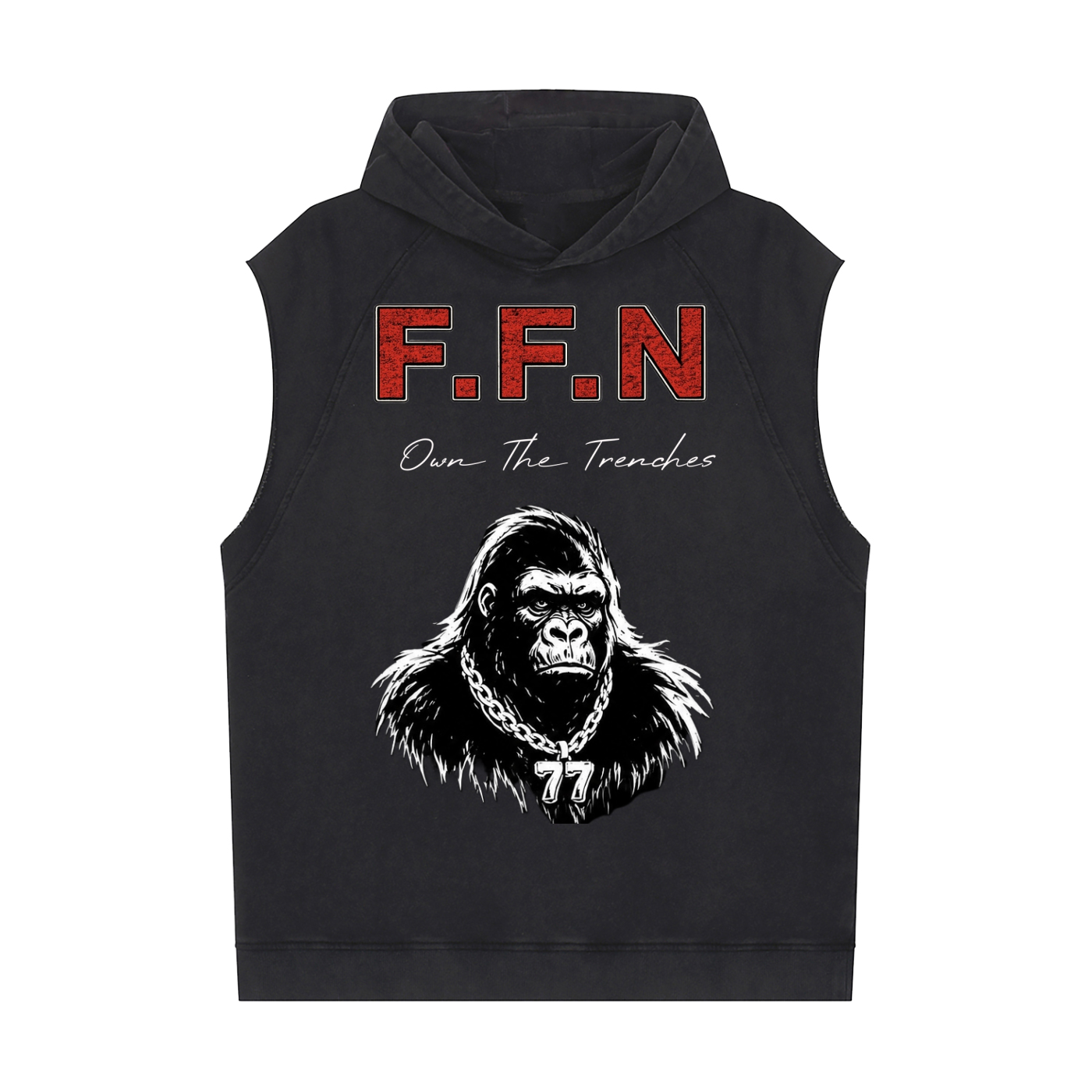 Washed Sleeveless Hoodie