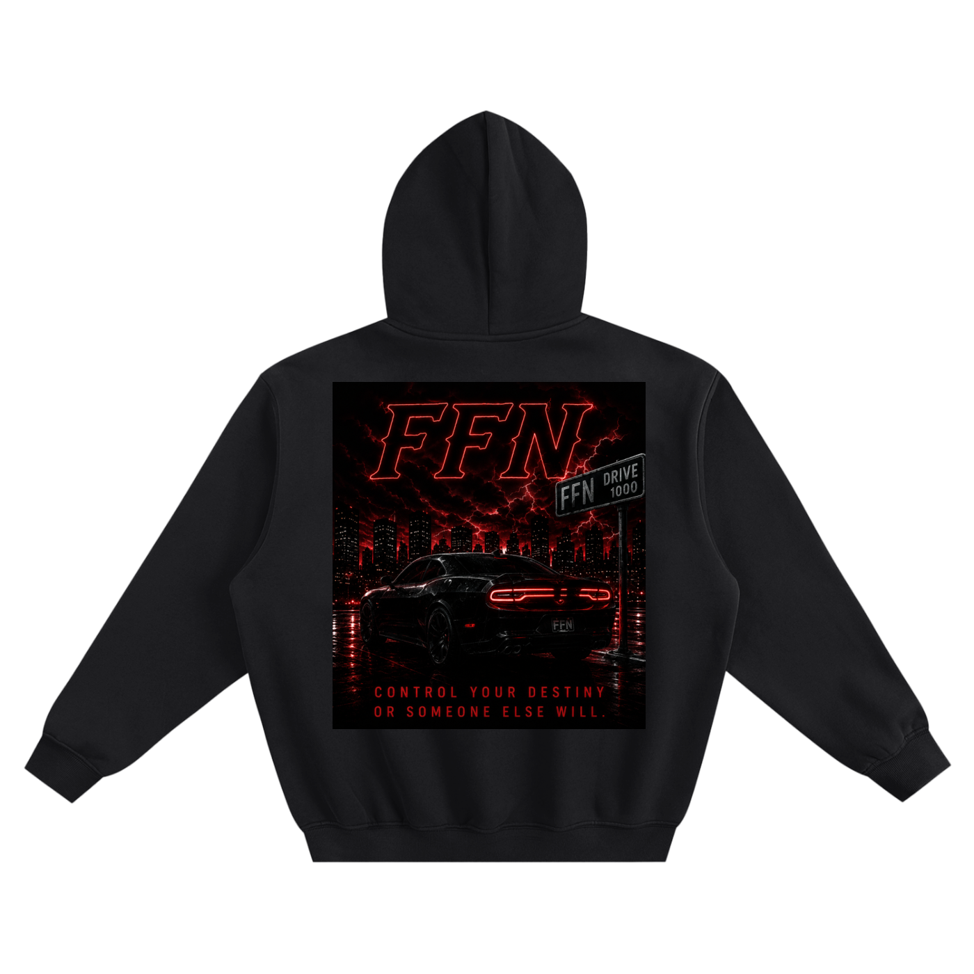 Graphic Fleeced Boxy Hoodie