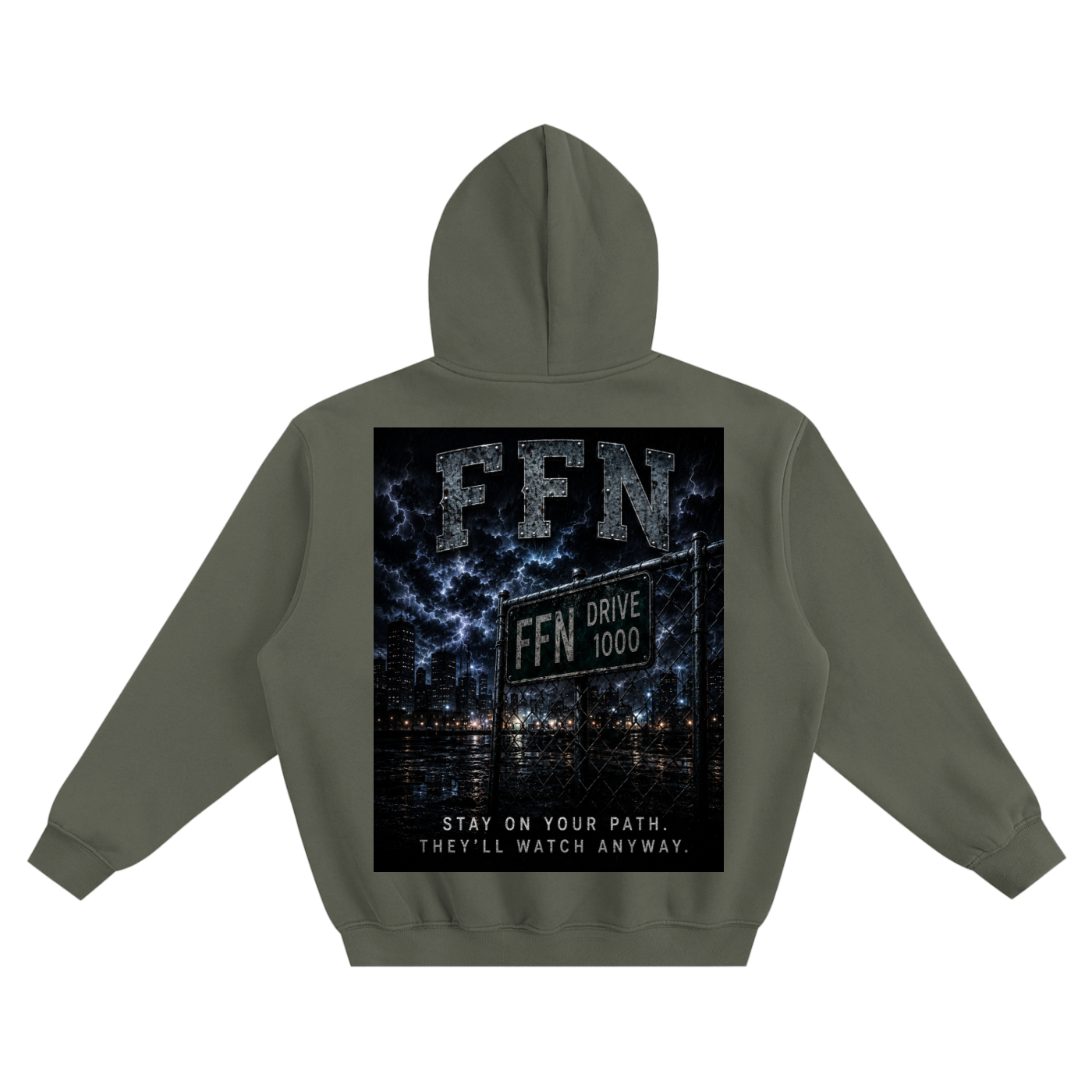 Graphic Fleeced Boxy Hoodie