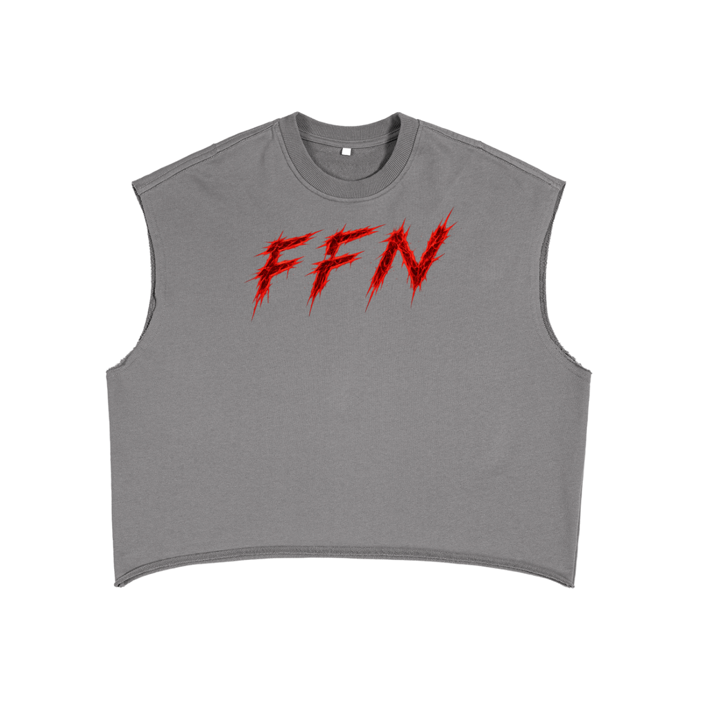 Graphic French Terry Boxy Tank Top