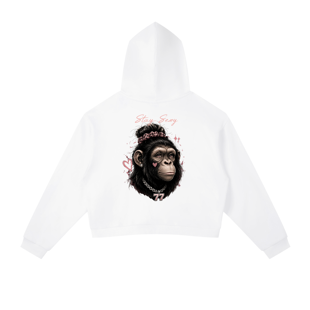 Women’s Contrast Side Stripe Cropped Hoodie