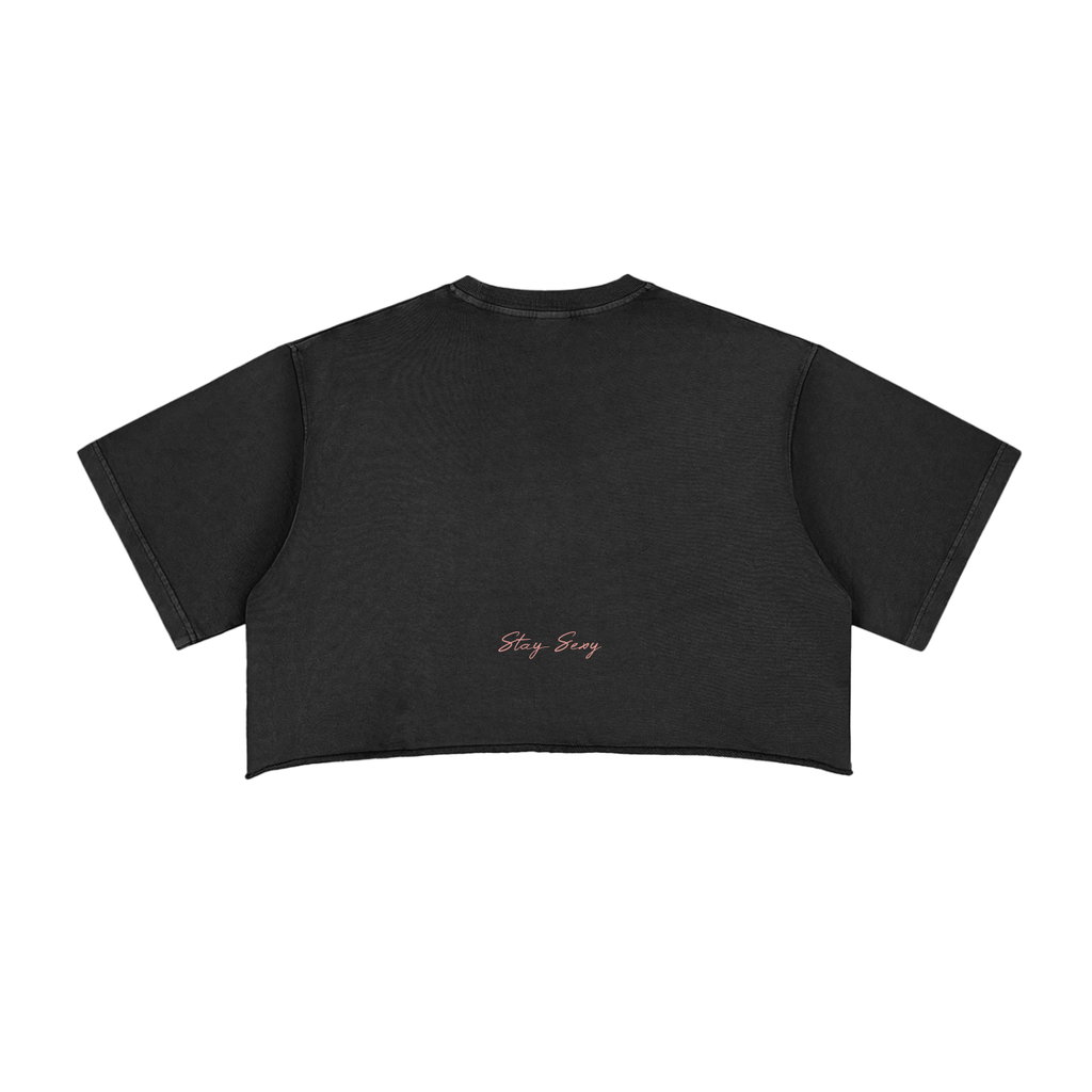 Snow Washed Raw Edge Crop Top